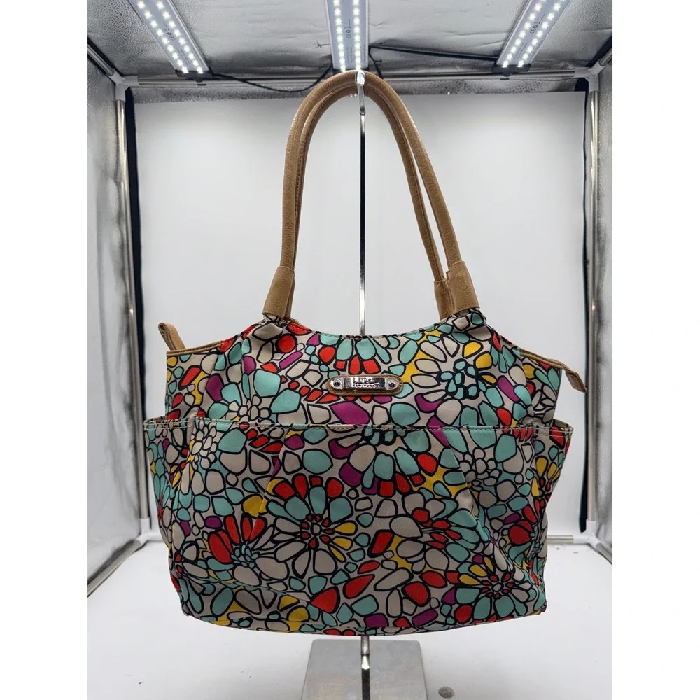 Nicole Miller New York Floral Mosaic Tote Bag Multi Color Shoulder Bag NY2651